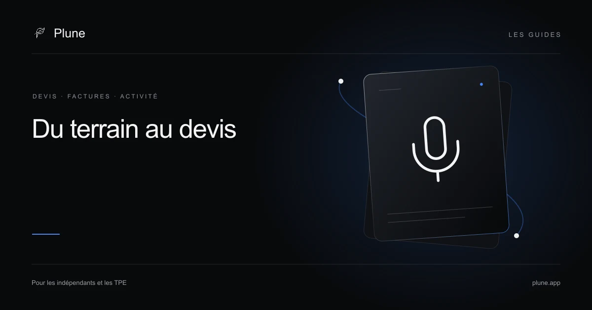 Illustration : une dictée au départ d’un devis.
