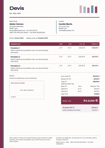 Aperçu du devis Folio créatif